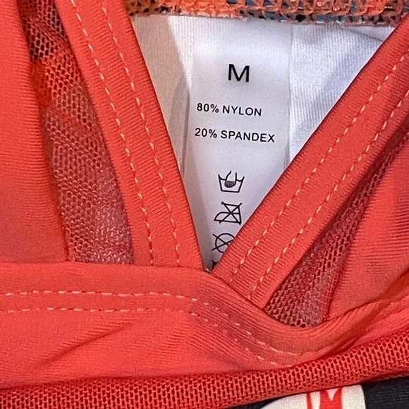 Bold Orange and Green One Piece Swimwear - Picture 6 of 9